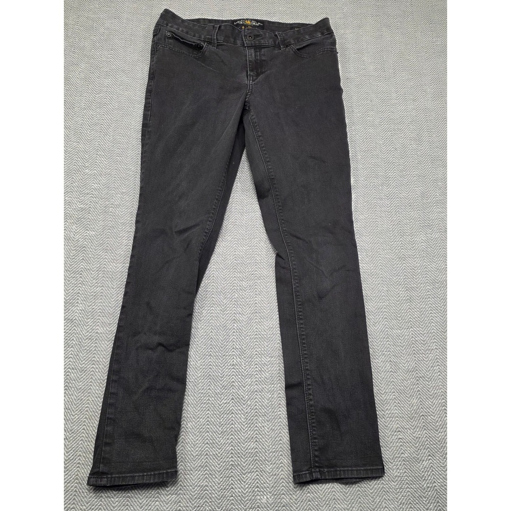 Lucky Brand Lolita Skinny Jeans Faded Black Denim Size 8 29 Mid Rise Stretch
